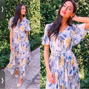 Gal Meets Glam KiKi Chiffon Maxi Dress Size 6 NWT